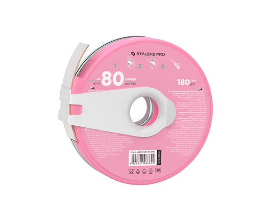 White disposable abrasive tape papmAm EXPERT in a plastic case STALEKS PRO 180 grit