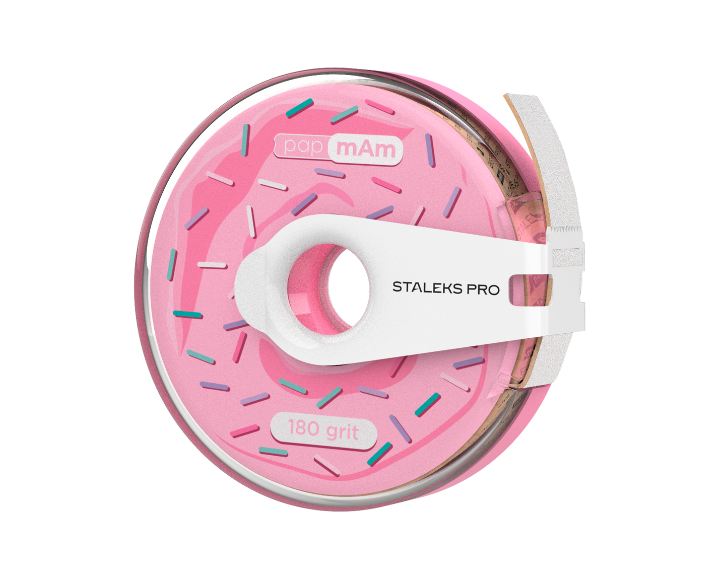 White disposable abrasive tape papmAm EXPERT in a plastic case STALEKS PRO 180 grit