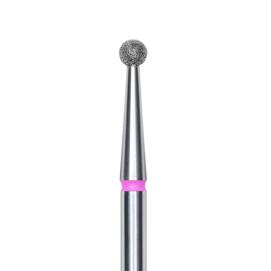 Diamond nail drill bit, “ball”, red, head diameter 2.5 mm