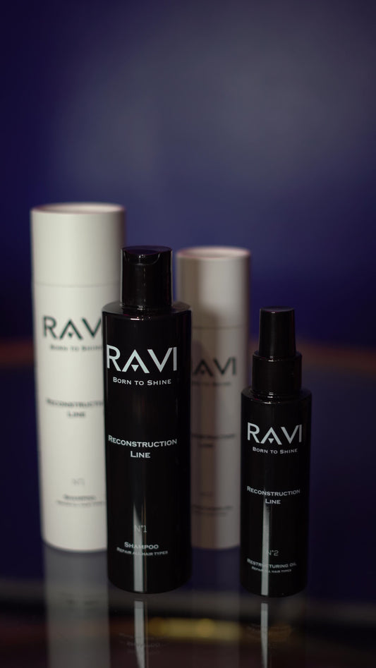 RAVI Reconstruction Line. Restructuring Oil. Repair all hair types.